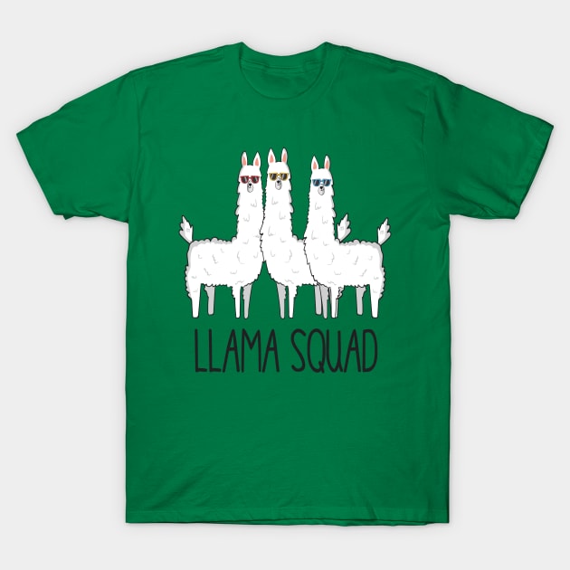Llama Squad, Funny Cute Llama T-Shirt by Dreamy Panda Designs